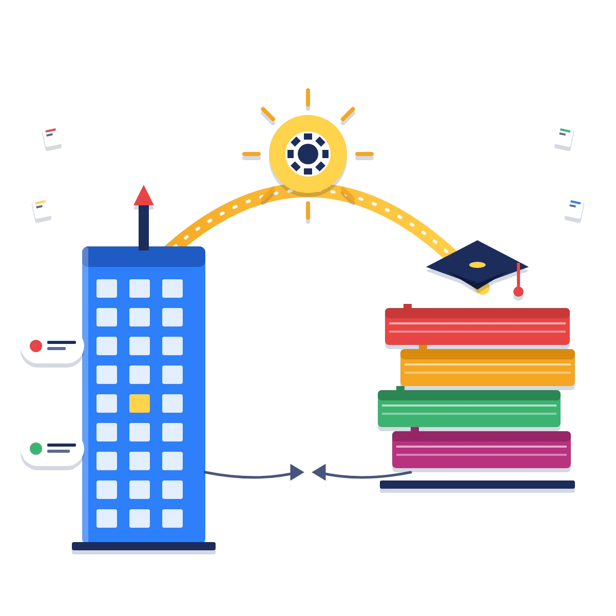 Focused on the corporate world illustration